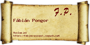 Fábián Pongor névjegykártya